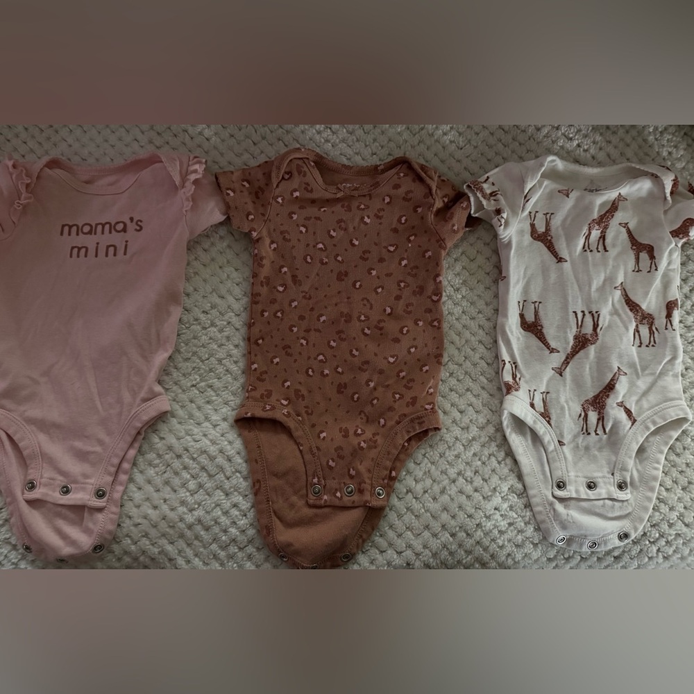 Carter's Pink and Brown Bodysuit Set